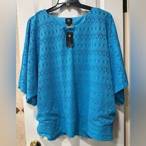 Turquoise Blue Blouse Size 3X NWT